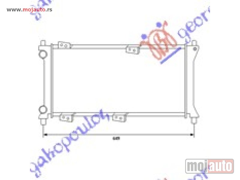 Glavna slika -  HLADNJAK MOTORA 1100 4X4 BENZIN (58x24.8) 00-03 Fiat panda 86-03 -dostupno - MojAuto