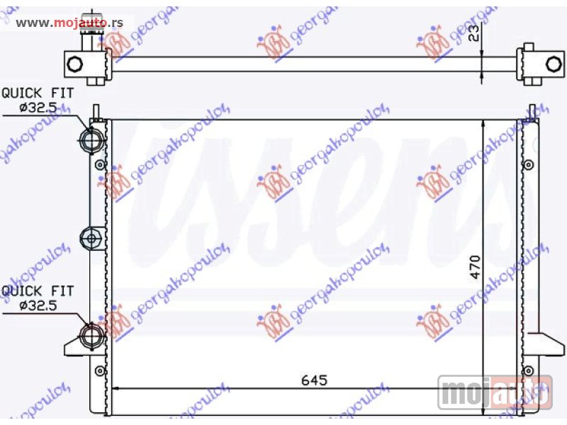 Glavna slika -  HLADNJAK MOTORA 2.3 i/16V (63.5x47) 00- Ford galaxy 95-06 -dostupno - MojAuto
