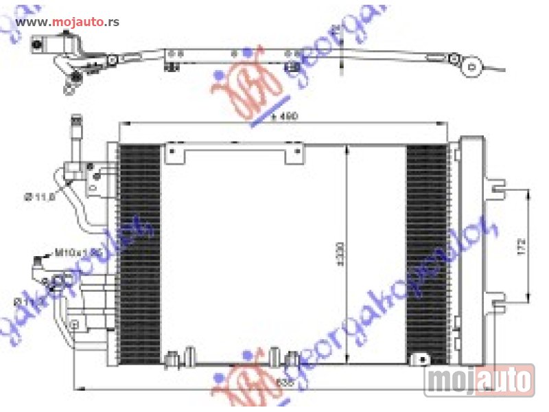 Glavna slika -  HLADNJAK KLIME 1.3/1.7/1.9 CDTi 2.0 OPC (505x330x16) Opel astra h 04-10 -dostupno - MojAuto