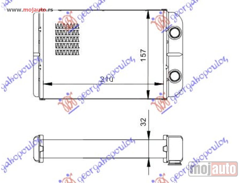 Glavna slika -  GREJAC KABINE (220x156) (DENSO TIP) Fiat stilo 01-06 -dostupno - MojAuto