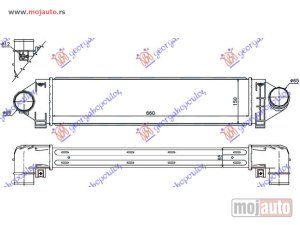 Glavna slika -  HLADNJAK INTERKULERA 2.5 ST225-RS305-RS350 BENZIN (660x150x65) Land rover freelander 07-14 -dostupno - MojAuto