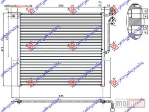 NOVI: delovi  HLADNJAK KLIME 2.0/2.5/3.0 BENZIN (525x472) Bmw x3 (e83) 07-11 -dostupno