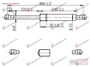 NOVI: delovi  AMORTIZER GEPEK VRATA (SEDAN) (305L-45N) Opel vectra b 96-98 -dostupno