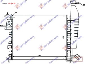 NOVI: delovi  HLADNJAK MOTORA 1.1cc (+/-AC) (46x37.8x23) Citroen berlingo 96-02 -dostupno