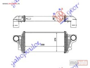 NOVI: delovi  HLADNJAK INTERKULERA 4.0 (420-450 CDi) DIZEL (550x280x64) Mercedes ml (w164) 05-11 -dostupno
