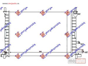 NOVI: delovi  HLADNJAK MOTORA 1.0/1.3CC (+AC) (50x36) Ford fiesta 96-99 -dostupno