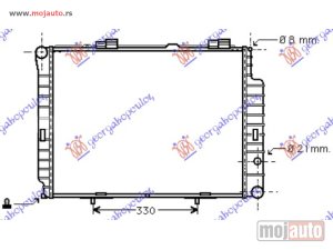 NOVI: delovi  HLADNJAK MOTORA 2.4/3.2 BENZIN / 2.0/2.5 DIZEL (+/-AC) (64x49) Mercedes e class (w210) 96-99 -dostupno
