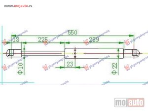 NOVI: delovi  AMORTIZER GEPEK VRATA (850N) Ford transit 92-95 -dostupno