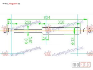 NOVI: delovi  AMORTIZER GEPEK VRATA (625L-360N) Citroen xsara 97-00 -dostupno