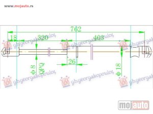 NOVI: delovi  AMORTIZER HAUBE (762L-340N) Audi a5 07-11 -dostupno