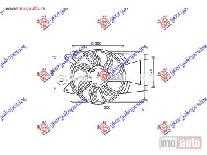 NOVI: delovi  VENTILATOR KOMPLET (1.4i 8V/16V) (+AC) Fiat linea 07-13 -nedostupno