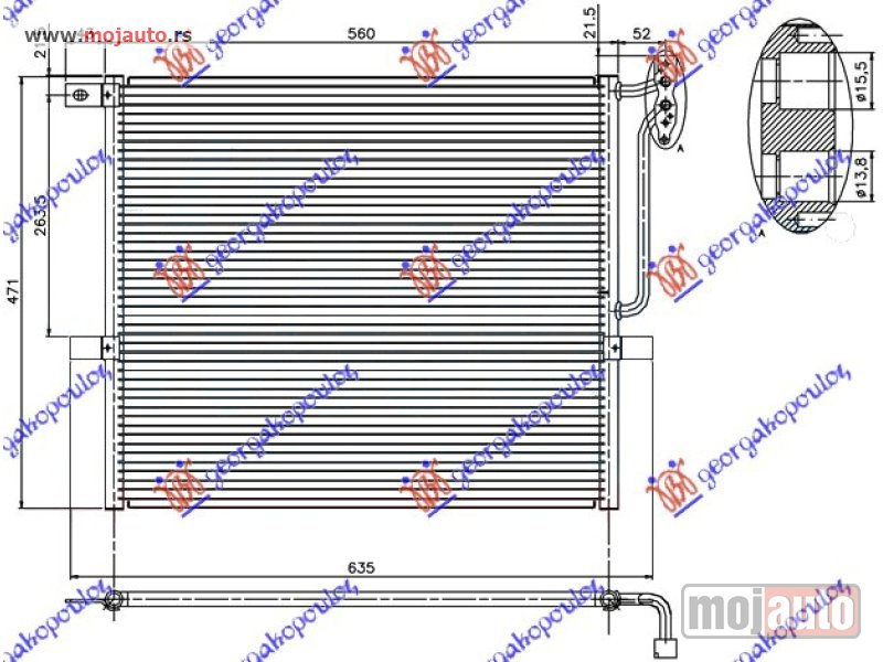 Glavna slika -  HLADNJAK KLIME 2.0/2.5/3.0 BENZIN (525x472) Bmw x3 (e83) 07-11 -dostupno - MojAuto