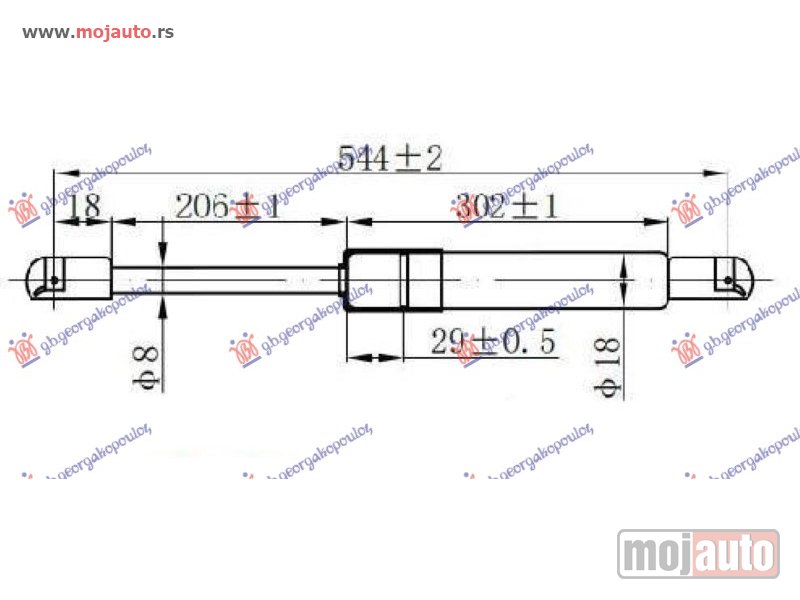 Glavna slika -  AMORTIZER GEPEK VRATA 3 VRATA (544L-320N) Opel corsa b 97-00 -dostupno - MojAuto