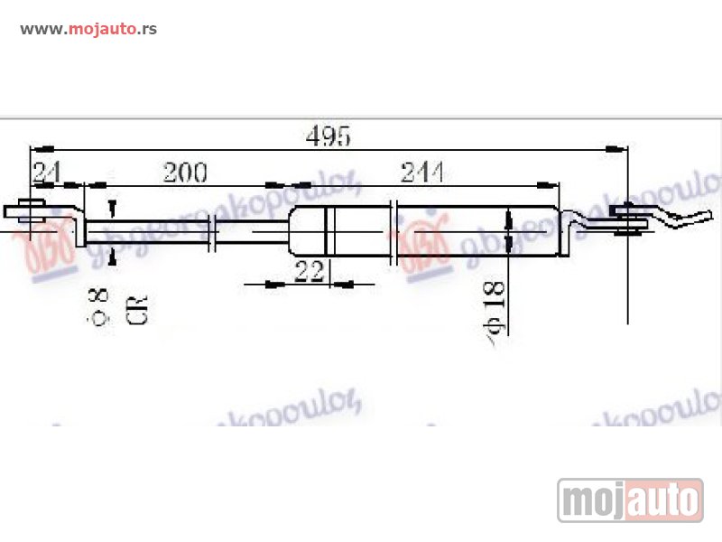 Glavna slika -  AMORTIZER GEPEK VRATA (495L-190N) Honda cr-v 96-02 -dostupno - MojAuto