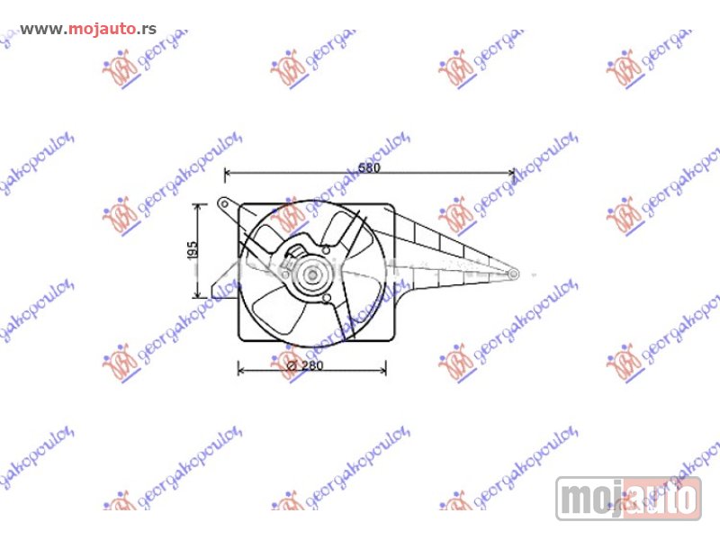 Glavna slika -  VENTILATOR (1.0/1.2cc) (-AC) Opel corsa b 97-00 -dostupno - MojAuto