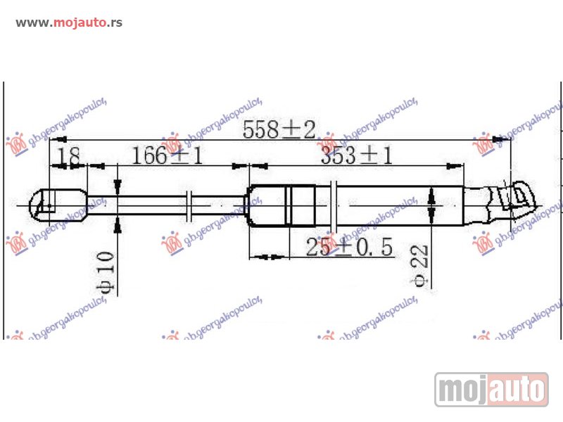Glavna slika -  AMORTIZER GEPEK VRATA (558L-725N) Mercedes ml (w164) 05-11 -dostupno - MojAuto
