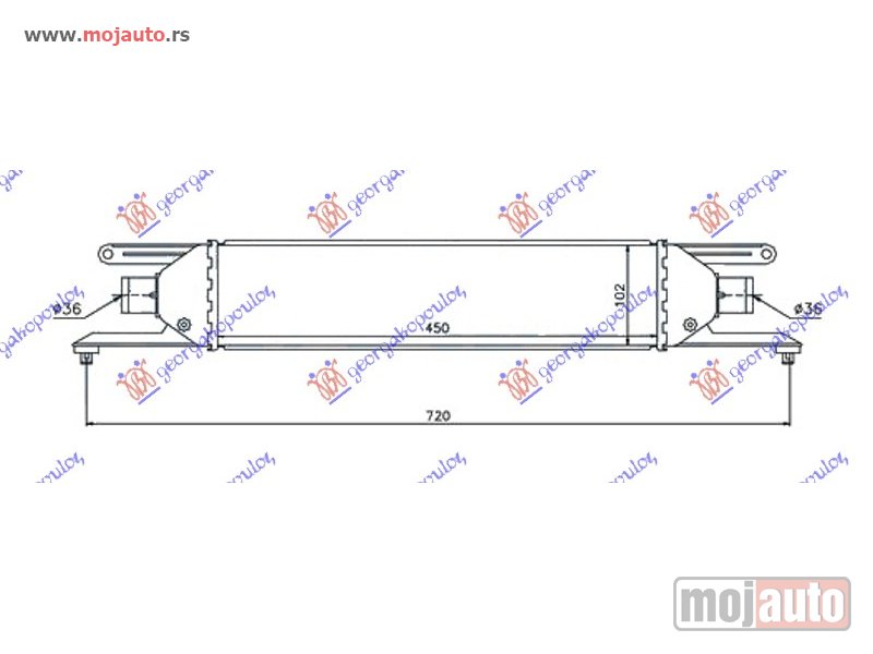 Glavna slika -  HLADNJAK INTERKULERA 1.3 MJTD (450x100x50) Fiat linea 07-13 -dostupno - MojAuto