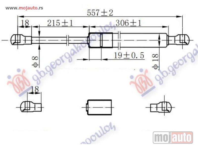 Glavna slika -  AMORTIZER GEPEK VRATA (557L-525N) Hyundai santa fe 00-05 -dostupno - MojAuto
