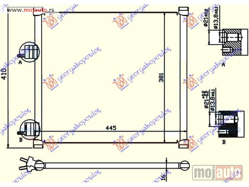 Glavna slika -  HLADNJAK KLIME BENZIN (40x380) Ford ka 97-08 -dostupno - MojAuto