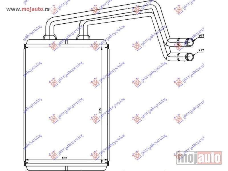 Glavna slika -  GREJAC KABINE (215x150x16) Hyundai elantra 04-07 -dostupno - MojAuto