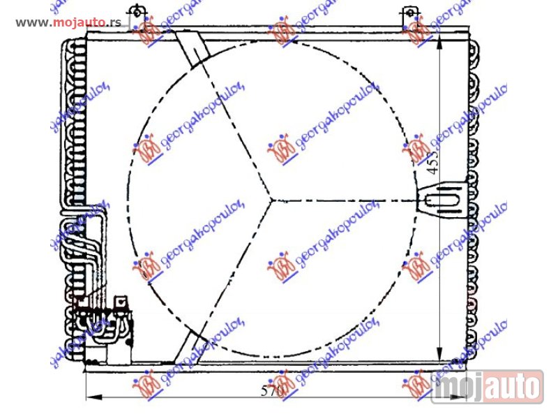Glavna slika -  HLADNJAK KLIME BENZIN/DIZEL (570x453x30) Bmw series 5 (e34) 88-95 -dostupno - MojAuto
