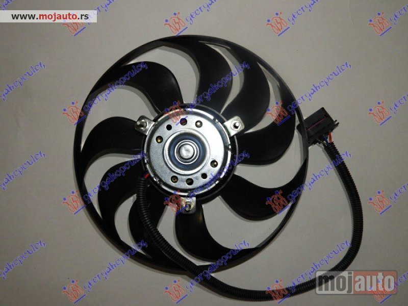 Glavna slika -  VENTILATOR HLADNJAKA (MOTOR+ELISA) (290mm) (220/60w) (9 PERAJA) (3 PIN) Vw golf iv 98-04 -dostupno - MojAuto