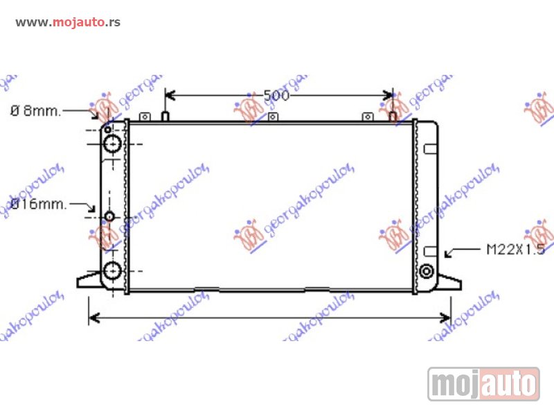 Glavna slika -  HLADNJAK MOTORA 1.6/2.0 (62x32) Audi 80 91-94 -dostupno - MojAuto