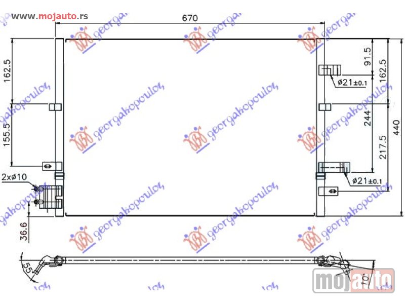 Glavna slika -  HLADNJAK KLIME ZA SVE MODELE BENZIN/DIZEL (670x451x16) 2002- Ford mondeo 00-07 -dostupno - MojAuto