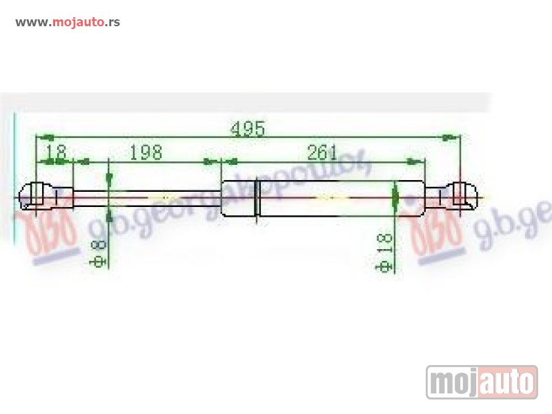 Glavna slika -  AMORTIZER GEPEK VRATA (494L-490N) Audi a3 03-08 -dostupno - MojAuto