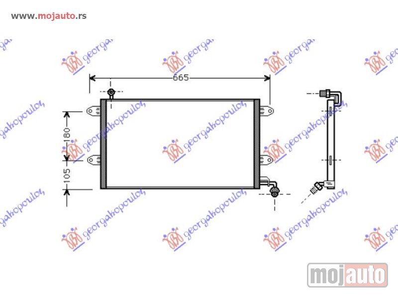 Glavna slika -  HLADNJAK KLIME (550x368x350) Vw golf iii 92-98 -dostupno - MojAuto