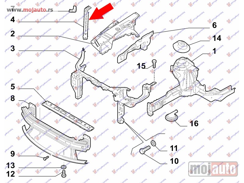 Glavna slika -  OKVIR FARA METALNI Desno Fiat bravo 07-14 -dostupno - MojAuto