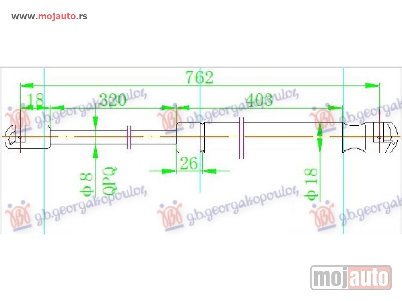 Glavna slika -  AMORTIZER HAUBE (762L-340N) Audi a5 07-11 -dostupno - MojAuto