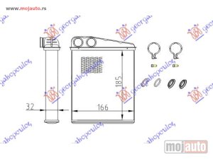 NOVI: delovi  GREJAC KABINE (183x160) Mercedes b class (w245) 06-08 -dostupno