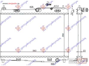 NOVI: delovi  HLADNJAK MOTORA 1.25/1.4/1.6 BENZIN (MAN) (+/-AC) (56x35.5) Ford fiesta 08-13 -dostupno