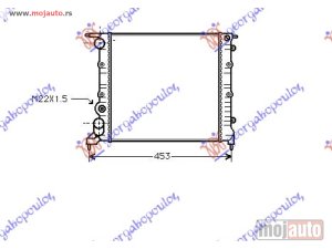 NOVI: delovi  HLADNJAK MOTORA 1.2i 8V (-AC) (350x378x23) Renault clio 90-94 -dostupno