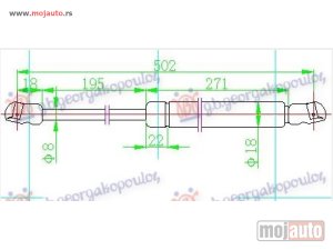 NOVI: delovi  AMORTIZER GEPEK VRATA 5 VRATA (500L-400N) Honda civic h/b-l/b 01-04 -dostupno