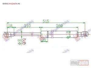 NOVI: delovi  AMORTIZER GEPEK VRATA (515L-355N) Nissan qashqai 07-10 -dostupno