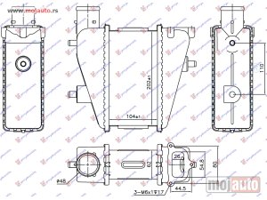 NOVI: delovi  HLADNJAK INTERKULERA 2.2 CTDI (104x202x62) Honda civic h/b-l/b 06-12 -dostupno