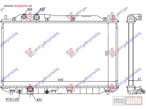 NOVI: delovi  HLADNJAK MOTORA 1.6/1.8 16V (AUTO) (37.5x67x27) Honda civic sedan 06-11 -dostupno