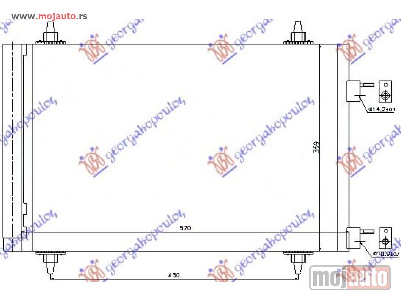 Glavna slika -  HLADNJAK KLIME BENZIN/DIZEL (570x359x16) Citroen c4 picasso 07-14 -dostupno - MojAuto