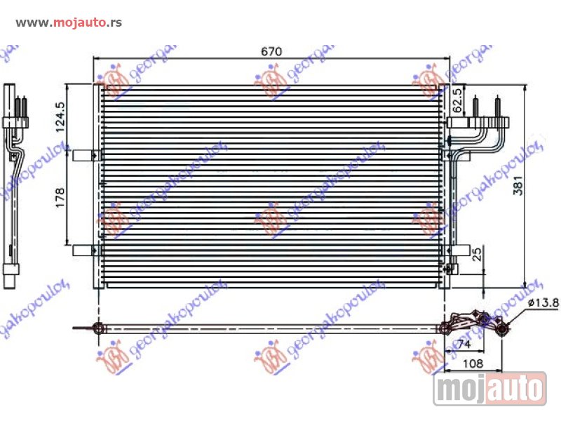 Glavna slika -  HLADNJAK KLIME BENZIN/DIZEL (628x374x16) Ford focus c-max 07-10 -dostupno - MojAuto
