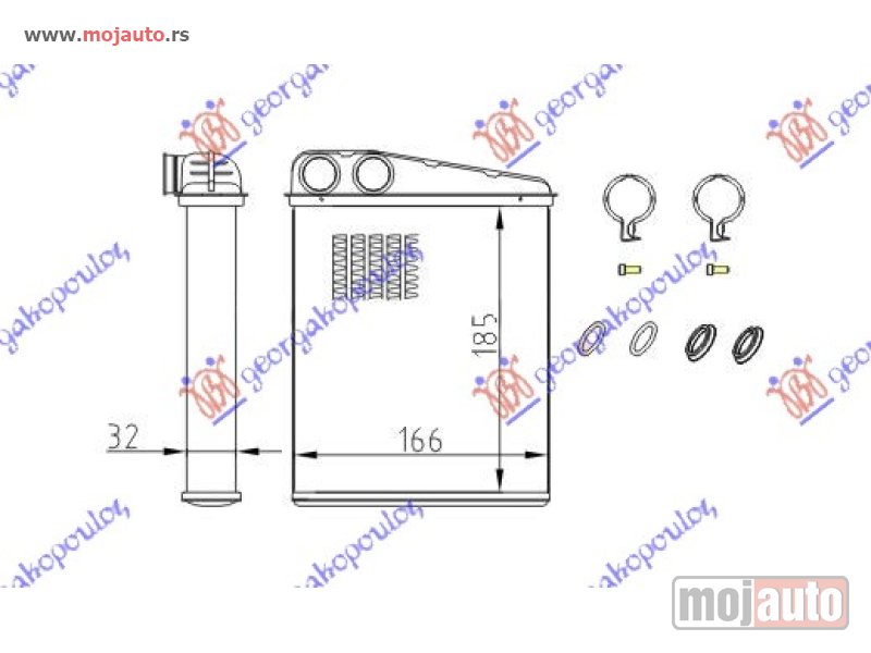 Glavna slika -  GREJAC KABINE (183x160) Mercedes b class (w245) 06-08 -dostupno - MojAuto