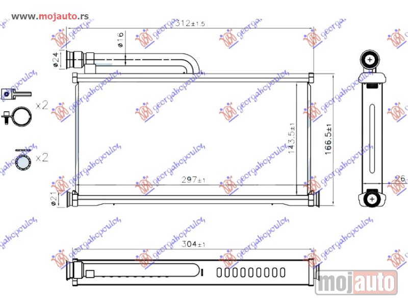 Glavna slika -  GREJAC KABINE (145x295x26) Audi a6 08-10 -nedostupno - MojAuto