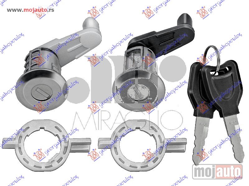 Glavna slika -  CILINDAR BRAVE PREDNJIH VRATA (SA KLJUCEVIMA) (SET 2 KOM) Renault megane coupe-cabrio 96-98 -dostupno - MojAuto