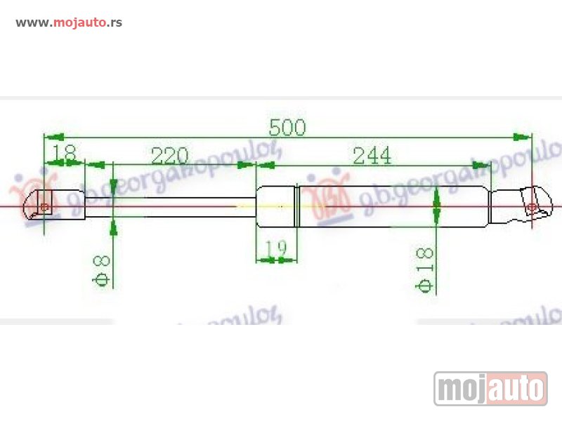 Glavna slika -  AMORTIZER GEPEK VRATA -00 (500L-420N) Audi a4 94-00 -dostupno - MojAuto