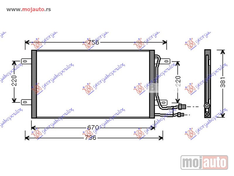 Glavna slika -  HLADNJAK KLIME ZA SVE MODELE (663x379x22) Vw lt 98-06 -dostupno - MojAuto