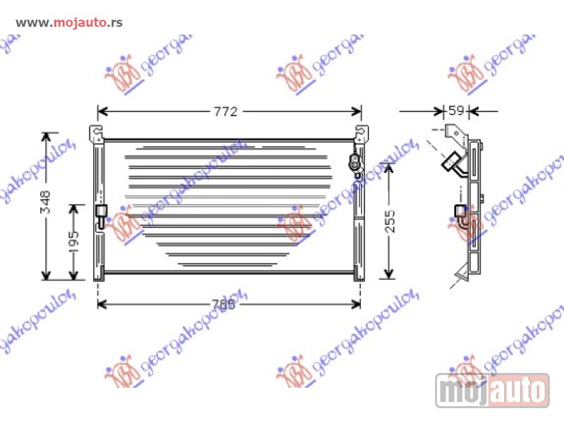 Glavna slika -  HLADNJAK KLIME 2.0i 16V (790x310) Toyota rav 4 (xa10) 95-98 -dostupno - MojAuto