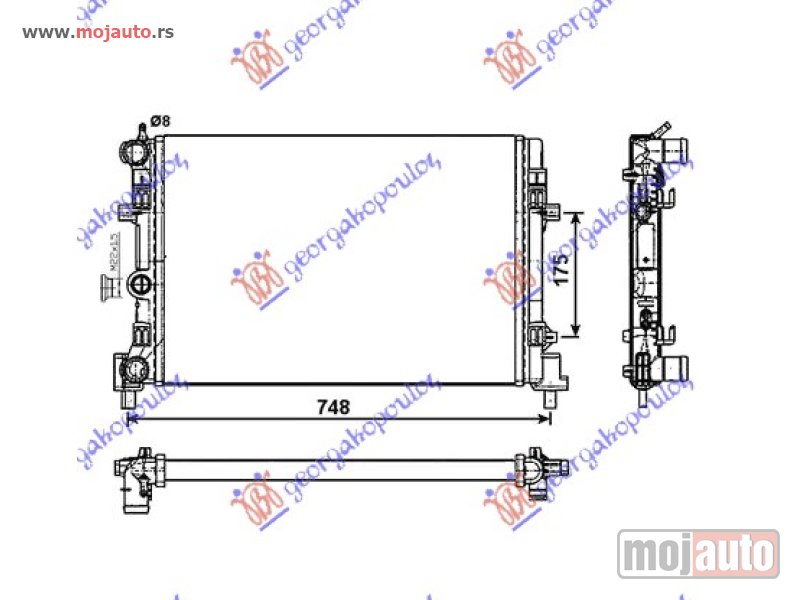 Glavna slika -  HLADNJAK MOTORA 1.2/1.6 12/16V / 1.2/1.6 TDi (65x34) (MEHANICKI SPOJ) Seat ibiza 08-12 -dostupno - MojAuto