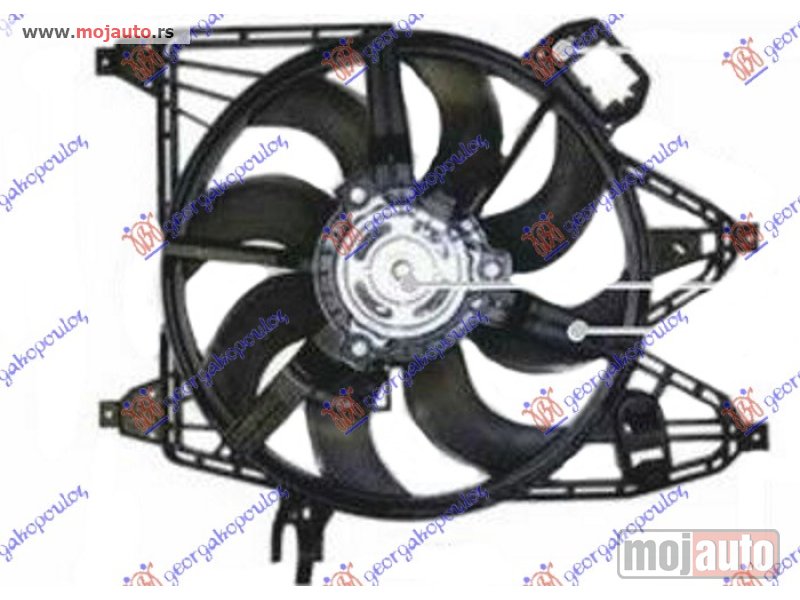 Glavna slika -  VENTILATOR KOMPLET (1.5/1.9 DCI DIZEL) (+AC) (385mm) (400W) (2 PIN) Renault kangoo 03-08 -nedostupno - MojAuto