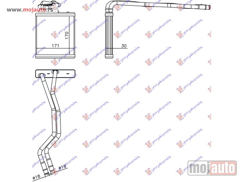 Glavna slika -  GREJAC KABINE (170x171x30) Ford fiesta 08-13 -dostupno - MojAuto